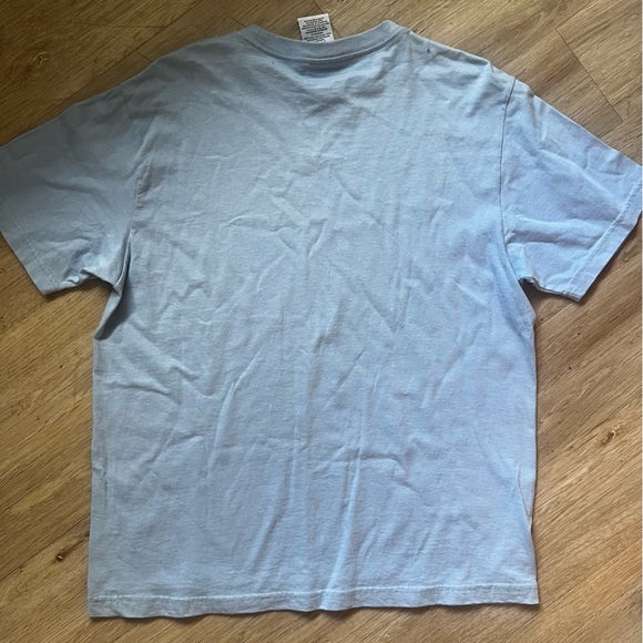 Vintage Y2K Tommy Hilfiger Baby Blue Embroidered Logo Tee - Picture 5 of 5